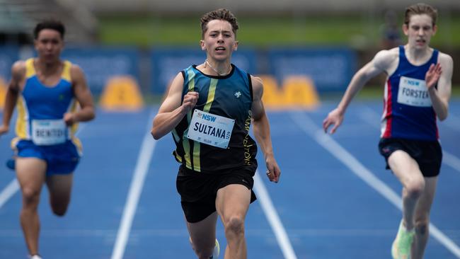 Sebastian Sultana from Schofields, who had a great meet at the states, winning the 200m sprint final.