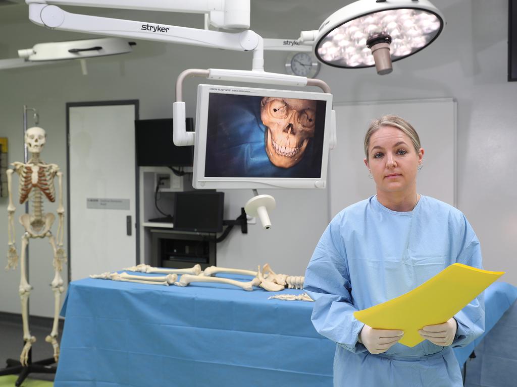 AFP Associate Professor Jodie Ward poses says police are on the brink of uncovering the fates of hundreds of missing Aussies by testing bones which have been handed in to police stations from across Australia for decades. Picture: Brett Costello