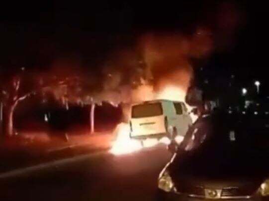 Police are hunting a firebug after a late-night arson attack at Andrews Farm. There were explosive scenes as two vehicles went up in flames. Picture 7 NEWS