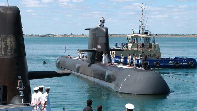 HMAS Collins returns to Fleet Base West at Garden Island in Western Australia.