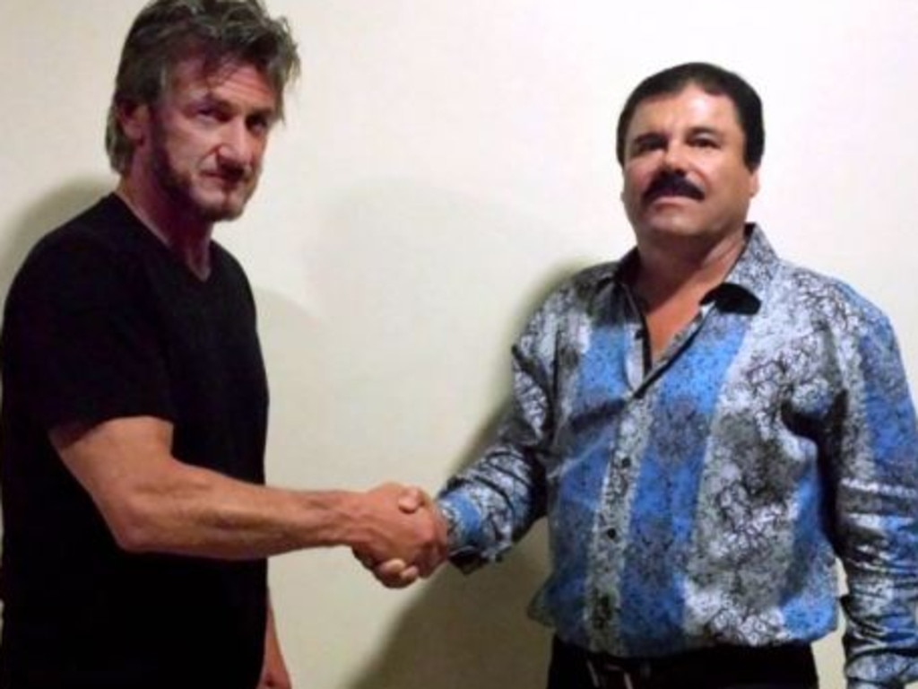 Sean Penn and El Chapo: the Hollywood actor met the drug lord after his escape from a Mexican prison. Picture: Rolling Stone