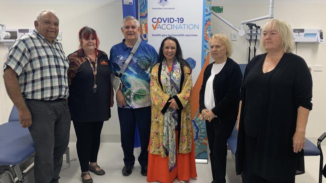 Ken Wyatt and Linda Burney receive their COVID-19 vaccination on Wednesday. Picture: Supplied