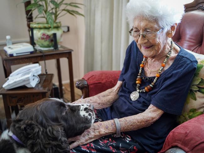 Shirley Williams with her five-year-old English springer spaniel Bree. Picture: Heidi Petith