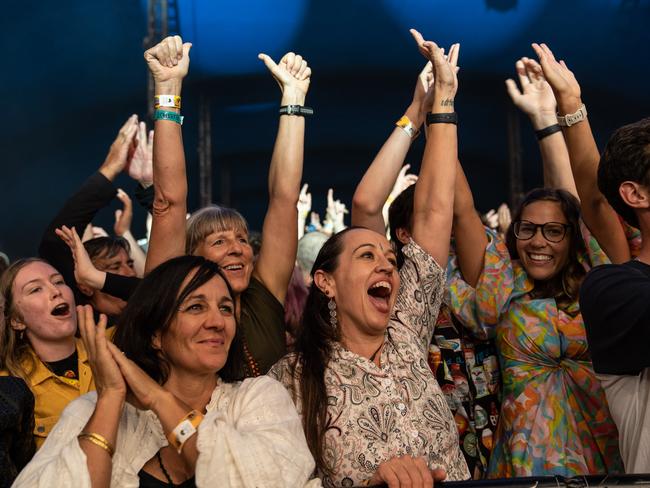 Bluesfest, Australia's largest International Festival of Blues and Roots Music in beautiful Byron Bay on April 14, 2022. Crowds and fans get into the mood on day one. Must Credit: Pic: Kurt Petersen