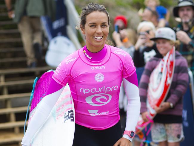 Sally Fitzgibbons was all smiles before her heat.