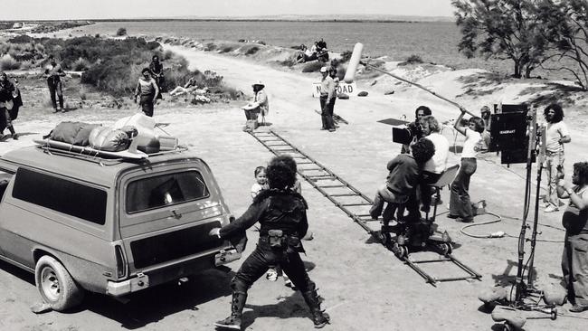 Cast and crew on the <i>Mad Max</i> set. Picture: Andrew Jones