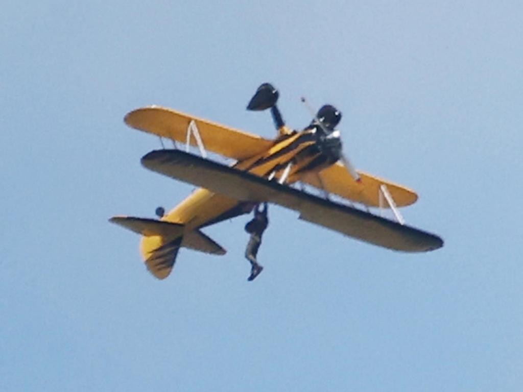 In the upcoming film, Cruise does his own stunts on a 1930s biplane. Picture: SPLASH / BACKGRID