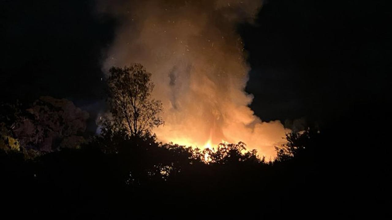 A neighbour claims the house flames reached around 20 metres at one point. Picture: Supplied