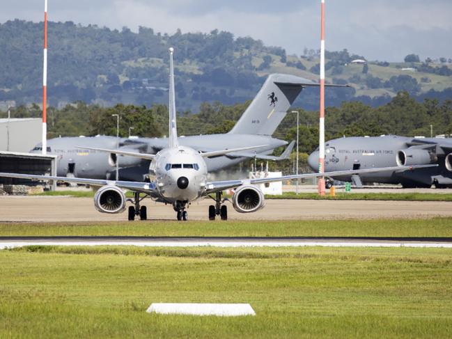 A Royal Australian Air Force P-8 Poseidon aircraft departs RAAF Base Amberly, Queensland to assist the Tonga Government after the eruption of the Hunga-Tonga-Hunga-Ha'apai volcano. Picture: ADF