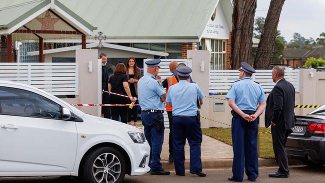 Police remained at the taped-off scene on Wednesday, as investigations continue. Picture: NCA NewsWire / David Swift