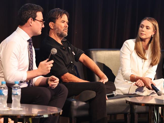 Meet the Candidates Breakfastat The Star Gold Coast. LNP member for Bonney Sam O'Connor and Member for Nerang Labors Meaghan Scanlon eyeball one another.... Picture Glenn Hampson