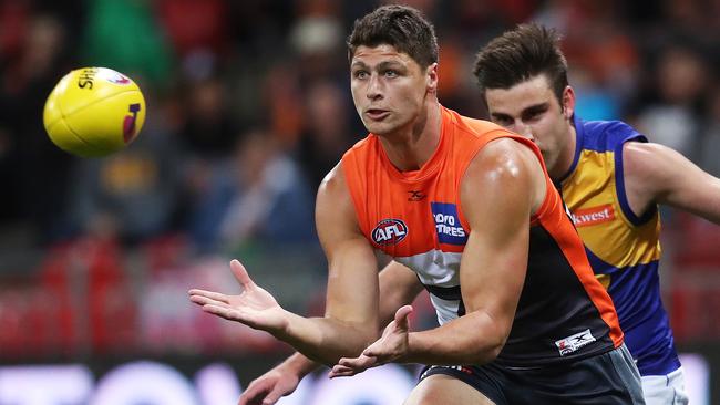 GWS Giants forward Jonathon Patton takes a mark. Picture: Phil Hillyard