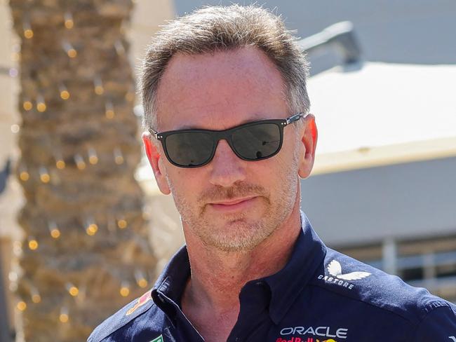 Red Bull Racing team principal Christian Horner arrives at the Bahrain International Circuit ahead of the first practice session of the Bahrain Formula One Grand Prix in Sakhir on February 29, 2024. (Photo by Giuseppe CACACE / AFP)