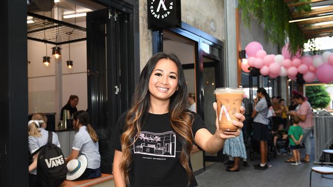 Annee's Caphe Sua Da store owner Annee Nguyen has opened her doors with people lining up down the street. Picture: Shae Beplate.