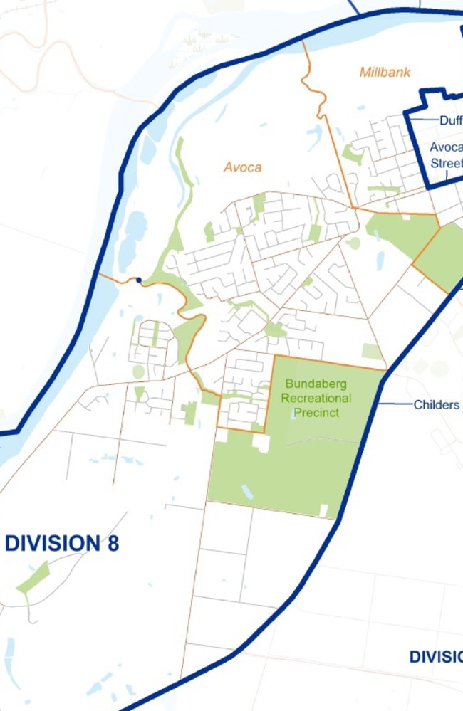 Division 8 encompasses Millbank, Avoca and Branyan.