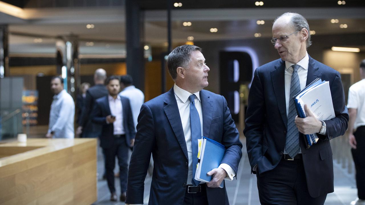 ANZ’s head of institutional banking Mark Whelan and the bank’s CEO, Shayne Elliott. Picture: Arsineh Houspian.