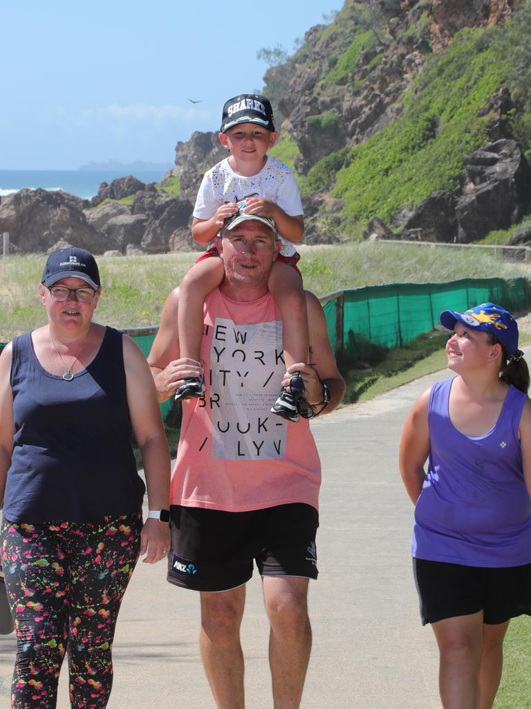 Jono and Kate O’Connor from Narrabri with kids Kyle 5 and Zoe 10. Picture Glenn Hampson