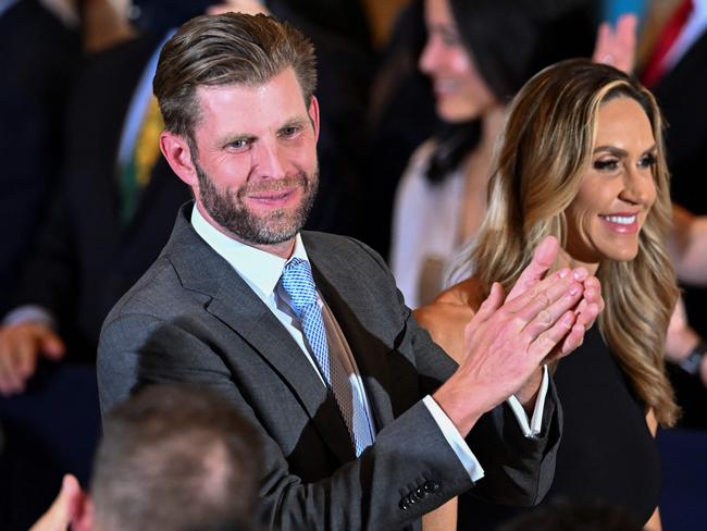 Eric Trump, son of former US president Donald Trump, and his wife Lara Trump. Picture: AFP