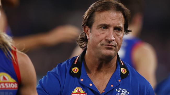 Luke Beveridge says there’s ‘volatility’ in being an AFL coach. Picture: Michael Klein
