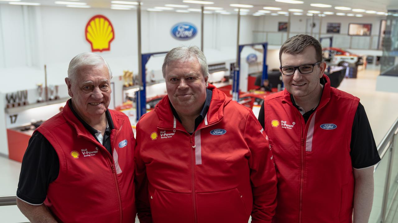 Supercars icon Dick Johnson (left), Brett Ralph (centre), and Ryan Story (right).