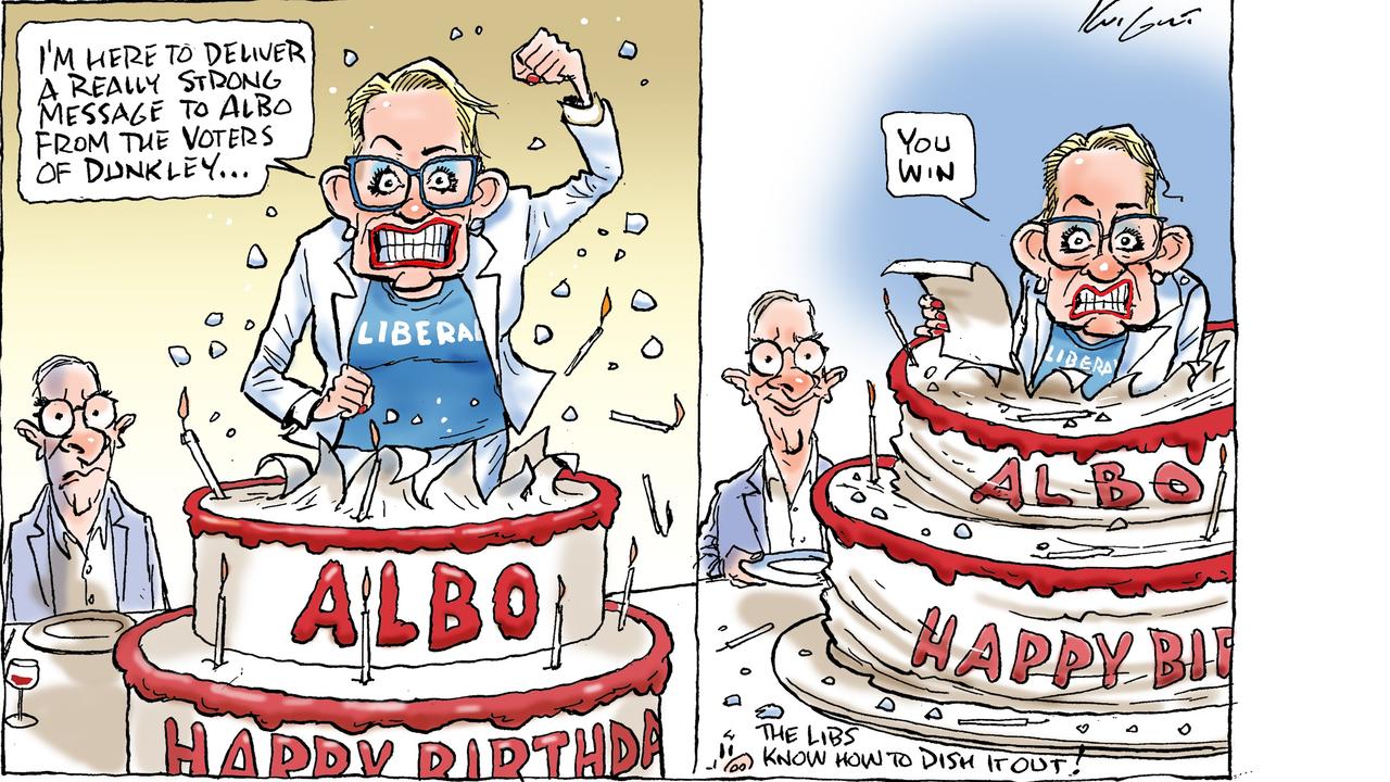 Prime Minister Anthony Albanese’s birthday surprise wasn’t just Labor winning the Dunkley by-election but the incongruous reaction of the Liberal Party. Picture: Mark Knight