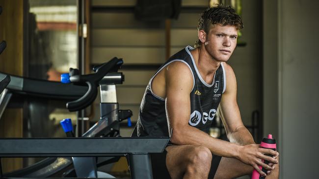 Mitch Georgiades is already gaining a reputation as a excitement machine at Port Adelaide. Picture: Roy Van Der Vegt