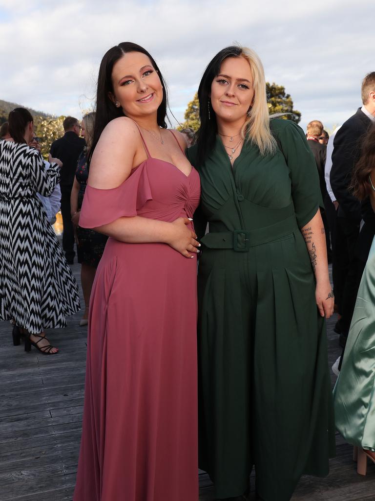 Charlotte Allan and Olivia Doyle. St Mary's College leavers dinner at Glen Albyn Estate Taroona. Picture Nikki Davis-Jones