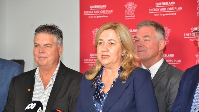 Annastacia Palaszczuk with Aaron Harper and Scott Stewart