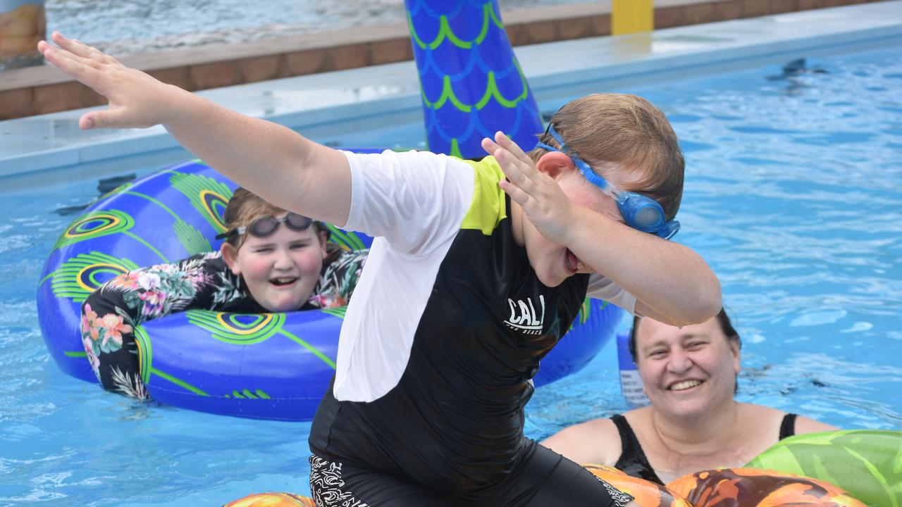 PARTY TIME: There were plenty of splatters and splashes at Dalby's pool party on Saturday.