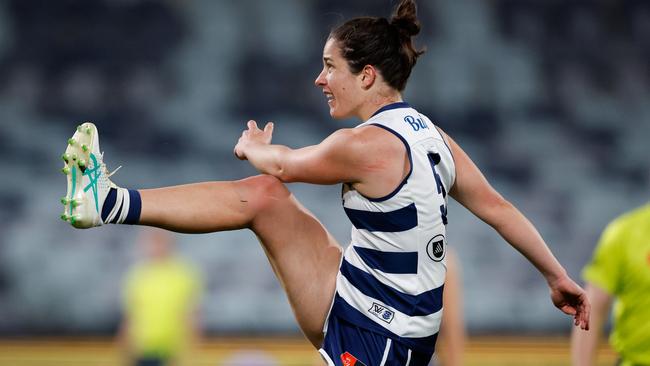 Geelong forward Jackie Parry started the 2024 with two goals and five score involvements against Melbourne. Picture: Dylan Burns/AFL Photos via Getty Images