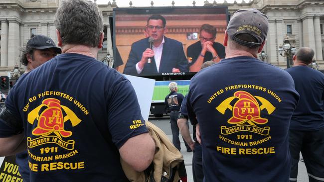 Union mate: Victorian Premier Daniel Andrews has appointed a UFU mate as Fire Rescue Victoria commissioner. Picture: Ian Currie