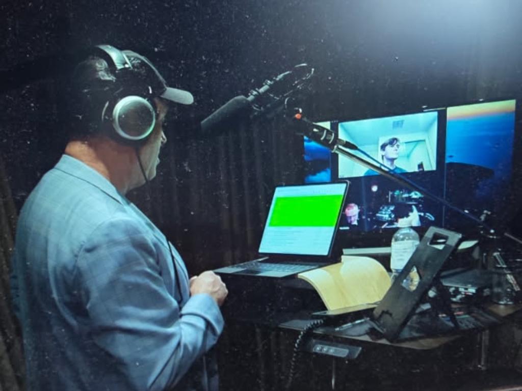 Game time: Andrew Voss busy doing voiceovers for Rugby League Live. Picture: Supplied