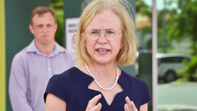 Queensland Health Minister Steven Miles, with his Chief Health Officer Dr Jeannette Young. Photo: Tony Martin