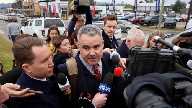 Brett Button’s lawyer, Chris O'Brian, pictured leaving Cessnock Local Court. Picture: NCA NewsWire / Damian Shaw