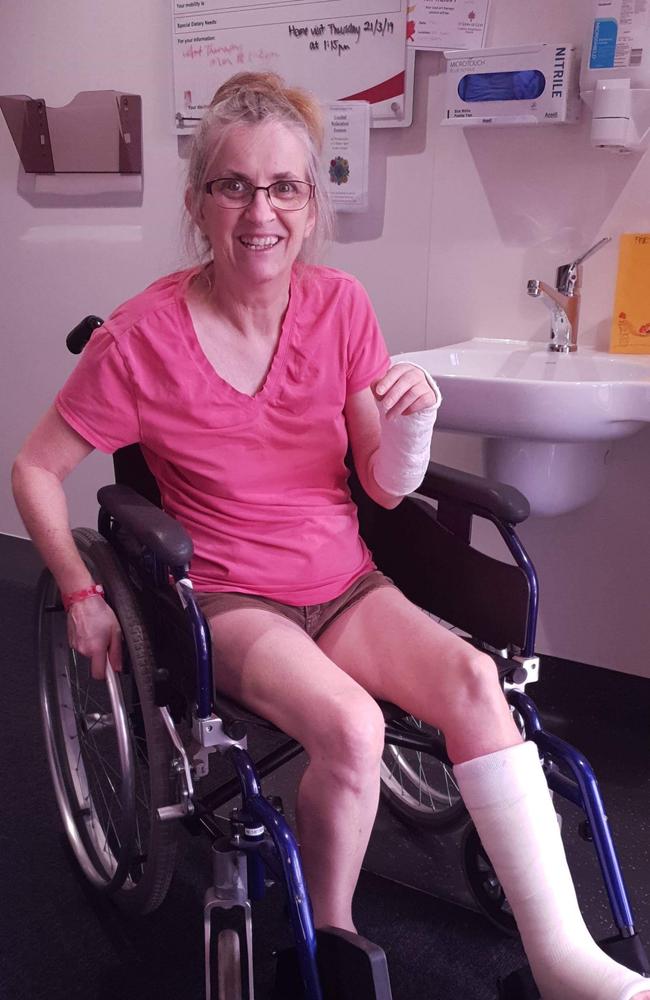 Ms Goard managed to keep high spirits during her long stint in rehabilitation. Picture: Supplied