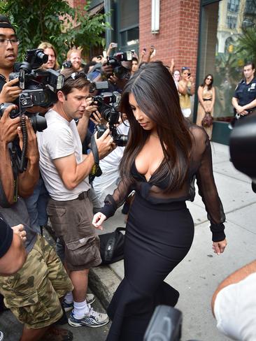 All eyes on Kim Kardashian as she leaves a building in Soho in New York City. Picture: Getty