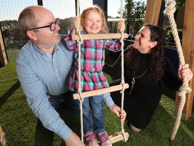 Dr Ueli Nachbur and Dr Gabriela Brumatti with daughter Julia. Picture: Alex Coppel