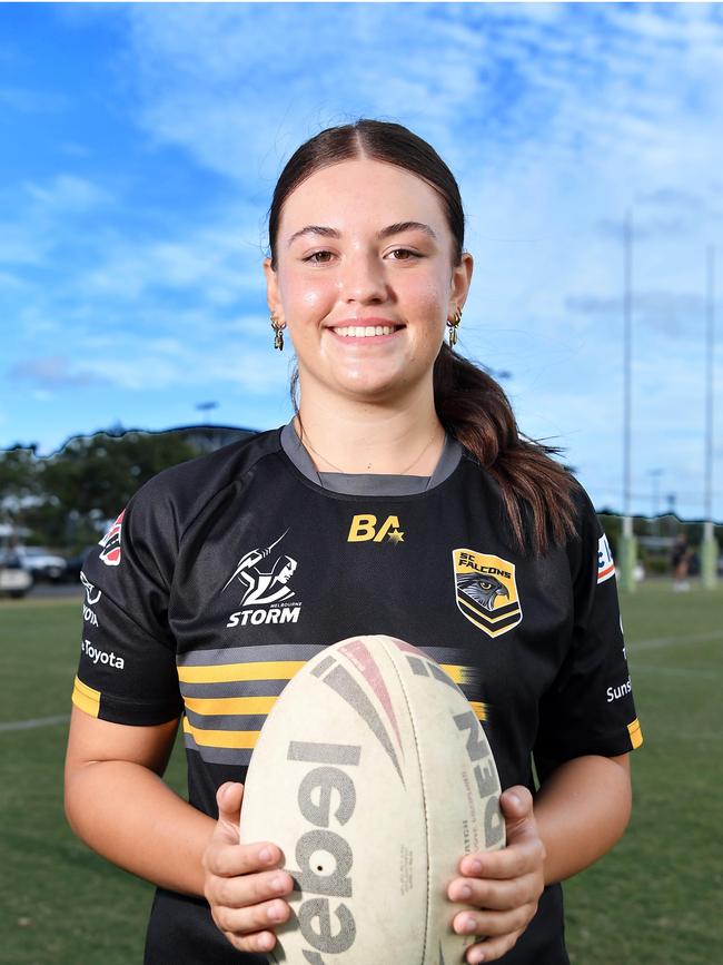 Sunshine Coast Falcons under-17s female talent Ace Pollock. Picture: Patrick Woods.