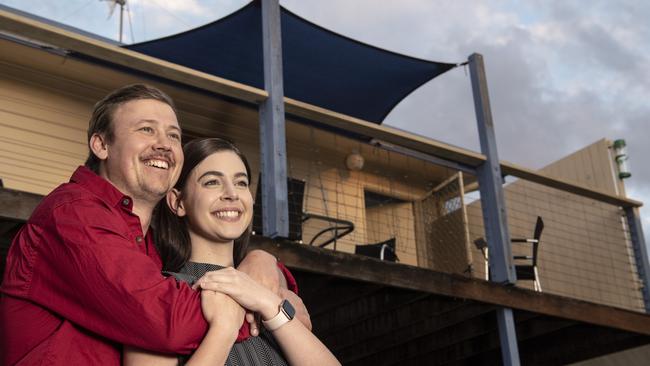 Nick Paterson and Carissa Kemp bought their South Toowoomba home after many months of putting in offers and inspecting properties. Picture: Nev Madsen.