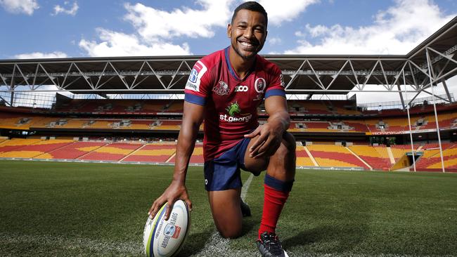 Queensland Reds Fullback Aidan Toua posing at Suncorp Stadium, Brisbane 28th of February 2018.