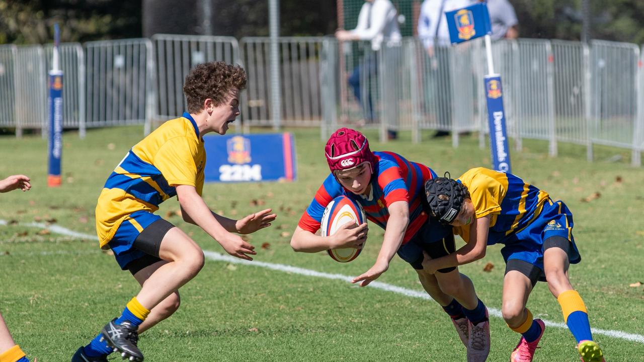 Downlands 13A vs TGS 13A. 2024 O'Callaghan Cup day at Downlands College. Photo by Nev Madsen