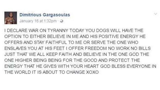 One of the alarming Facebook posts.