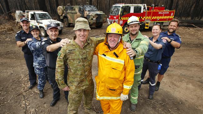 The CFA just one part of an incredible inter-agency response including Forest Fire Management Victoria, other emergency services, charities, councils, government departments and community groups. Picture: Jason Edwards