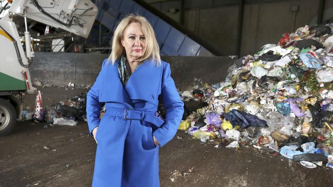 Salisbury mayor Gillian Aldridge at the Northern Adelaide Waste Management Authority facility at Edinburgh. Picture Dean Martin