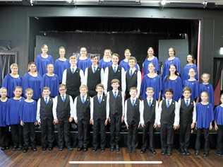 Rockhampton Music Union Youth Choir performs their eisteddfod selection at the Denison St hall Saturday night. Picture: contributed