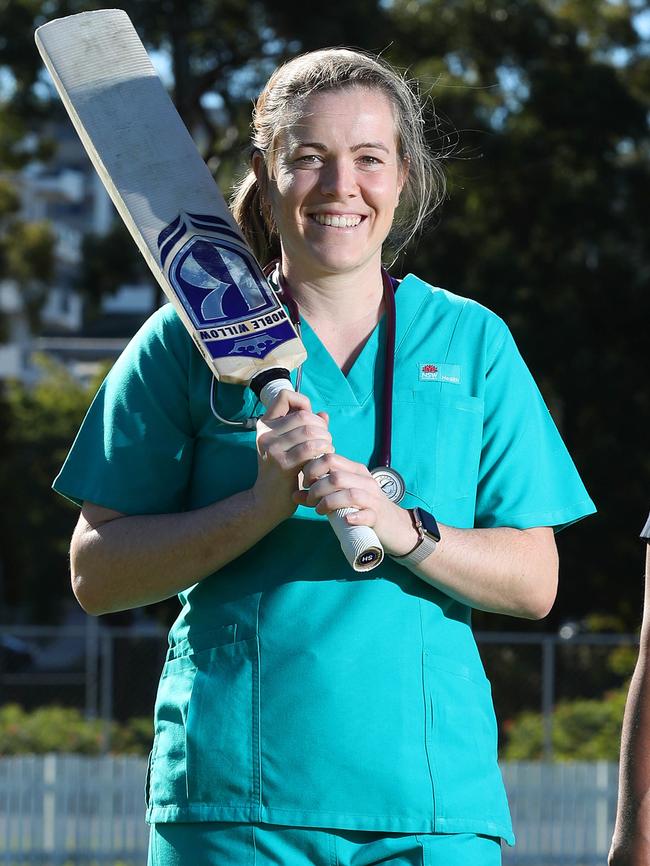 QLD Fire cricketer Georgia Redmayne is a doctor and worked on the COVID frontlines while their sporting season was shutdown, Crosby Park Albion. Photographer: Liam Kidston.