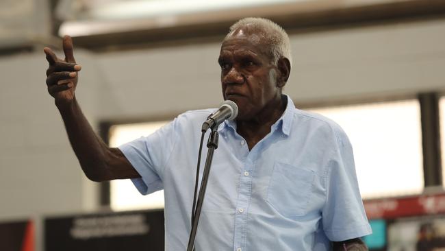 Anindilyakwa Land Council Chairman Tony Wurramarrba speaks at the launch of the justice initiatives for Groote Archipelago on Friday February 2. Picture: Zizi Averill