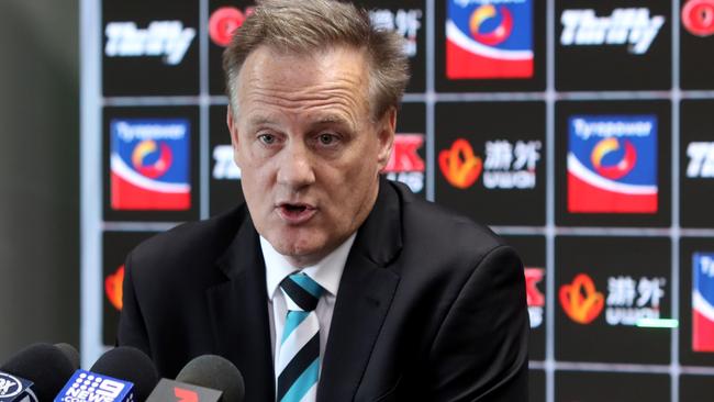 Port Adelaide Chief Executive Keith Thomas says he is to blame for the Power’s woes, saying he has “dropped the ball”. (AAP Image/Kelly Barnes) NO ARCHIVING