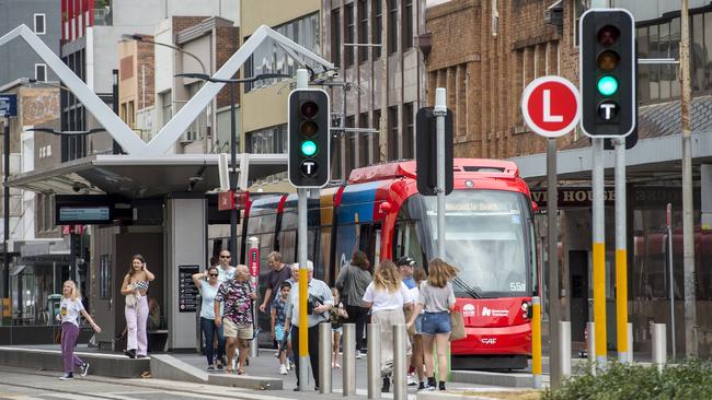 The light rail station near Civic, where cracks have appeared. Picture: Troy Snook