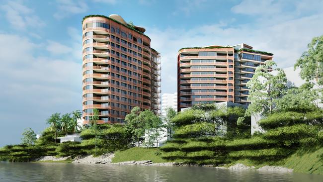 Artist's impression of how the two Towong unit towers will look.